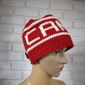T-Max Heat Unisex Red & White Made in Canada Fleece Lined Toque
